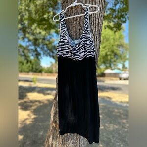 January 7 Y2K Black and White Zebra Print Top/Dress